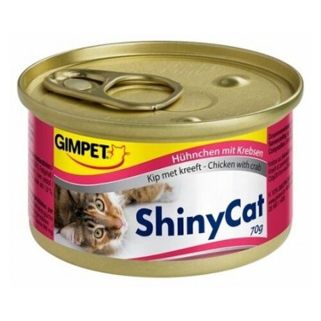 Корм для кошек GimCat ShinyCat с курочкой и крабами (0.07 кг) 1 шт.