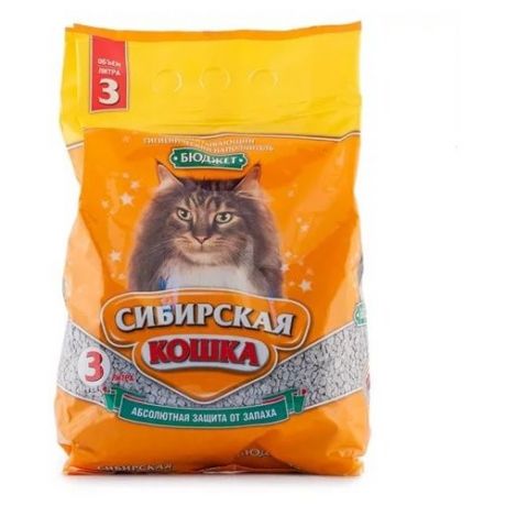 Впитывающий наполнитель Сибирская кошка Бюджет 3 л
