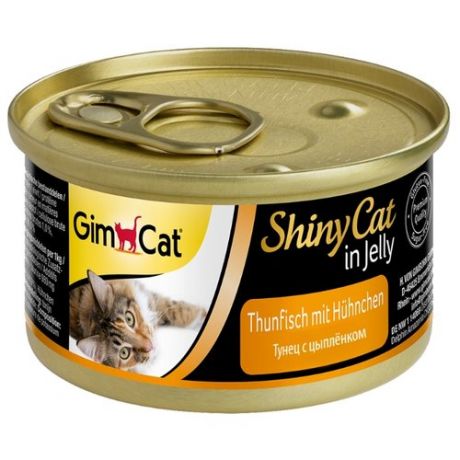 Корм для кошек GimCat ShinyCat с тунцом и курочкой (0.07 кг) 1 шт.