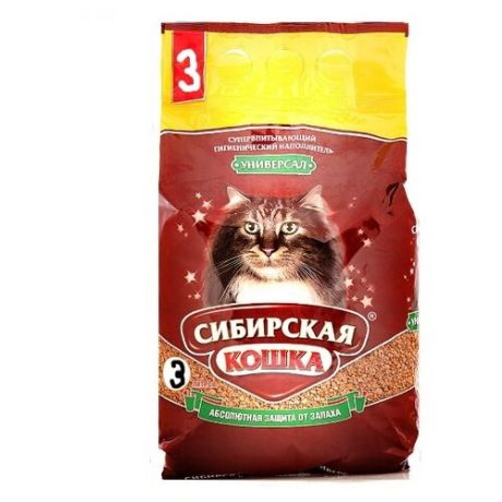 Впитывающий наполнитель Сибирская кошка Универсал 3 л