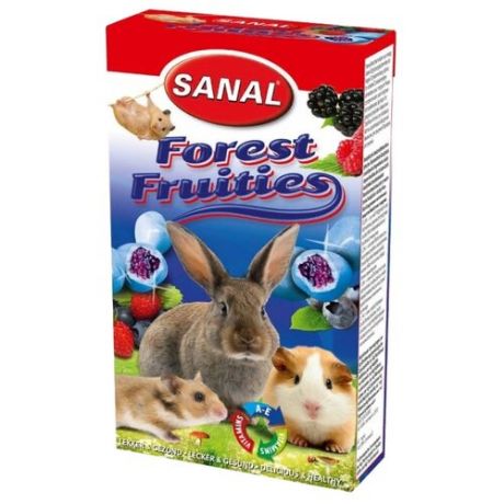 Лакомство для кроликов, грызунов SANAL Forest Fruities с начинкой из нежных лесных ягод и витаминами A, E 50 г