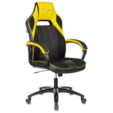Компьютерное кресло Бюрократ VIKING-2 AERO игровое, обивка: текстиль/искусственная кожа, цвет: черный/желтый