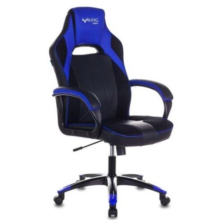 Компьютерное кресло Бюрократ VIKING-2 AERO игровое, обивка: текстиль/искусственная кожа, цвет: черный/синий