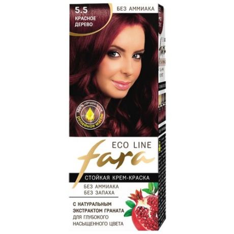 Fara Eco Line стойкая крем-краска для волос, 5.5 красное дерево