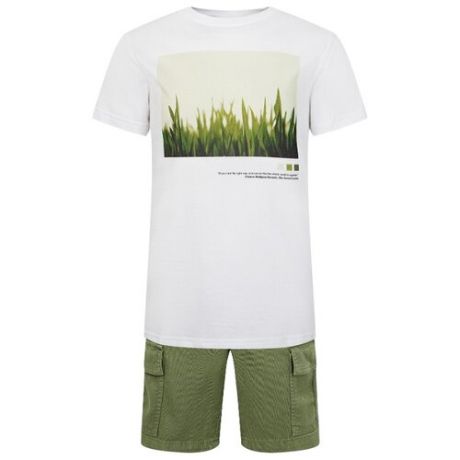 Комплект одежды Il Gufo размер 140, белый/зеленый