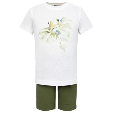 Комплект одежды Il Gufo размер 104, белый/зеленый