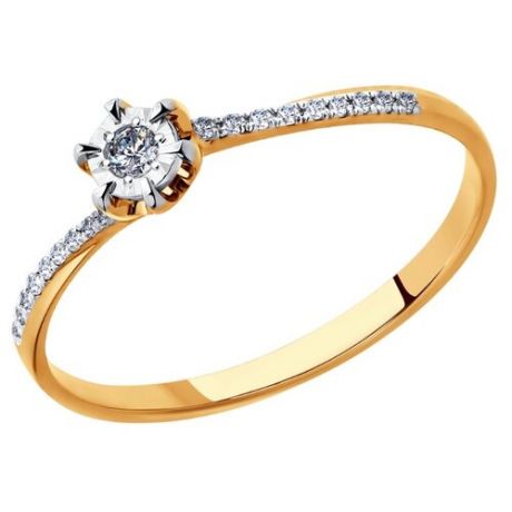 SOKOLOV Помолвочное кольцо из золота с бриллиантами 1011408, размер 16