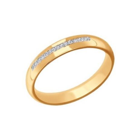 SOKOLOV Обручальное кольцо с дорожкой фианитов 110148, размер 20