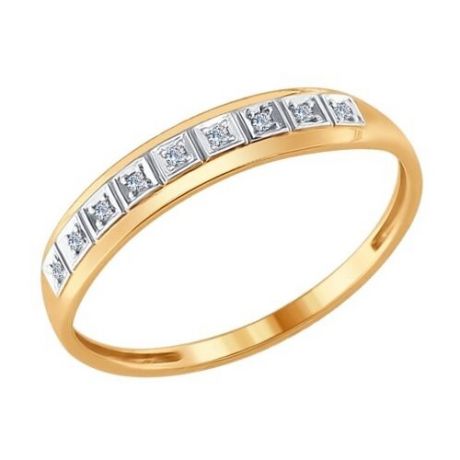 SOKOLOV Кольцо из золота с бриллиантами 1011547, размер 18