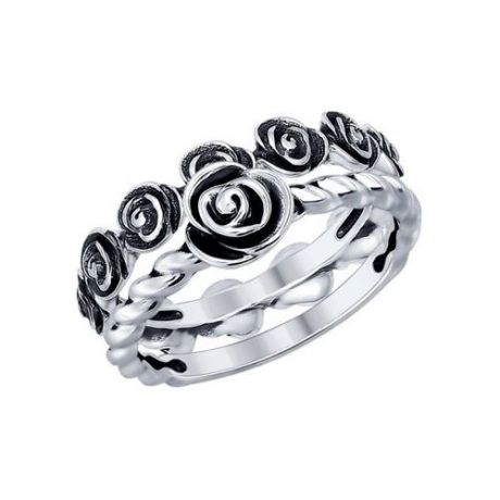 SOKOLOV Кольцо из чернёного серебра 95010082, размер 18