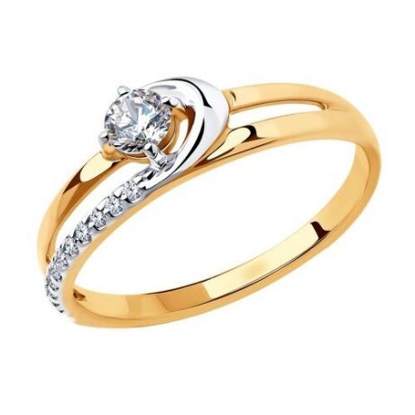 Diamant Кольцо из золота с фианитами 51-110-00807-1, размер 17.5
