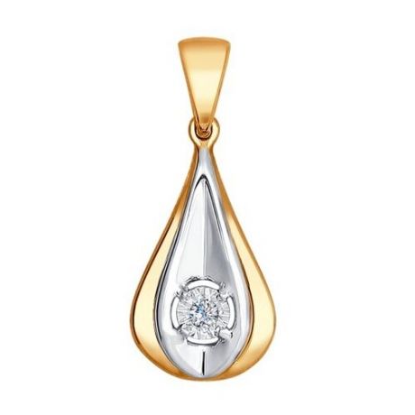 SOKOLOV Подвеска из комбинированного золота с бриллиантом 1030574