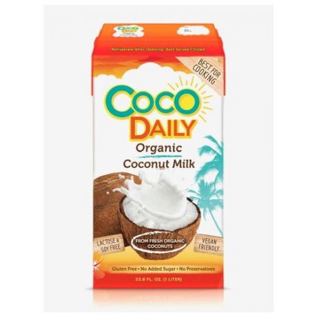 Кокосовый напиток Coco Daily Organic 61% 19%, 1 л
