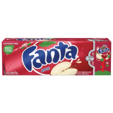 Газированный напиток Fanta Apple, США, 0.355 л, 12 шт.