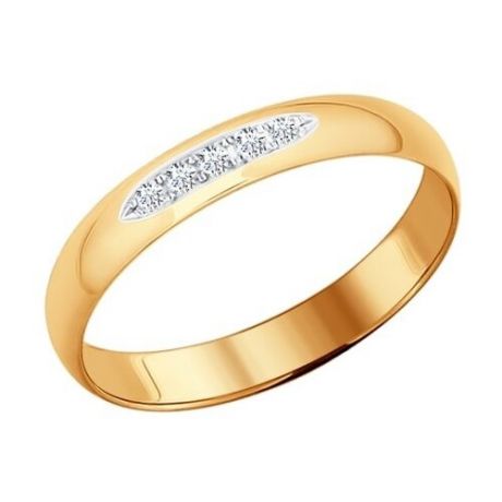 SOKOLOV Обручальное кольцо из золота с бриллиантами 1110166, размер 18