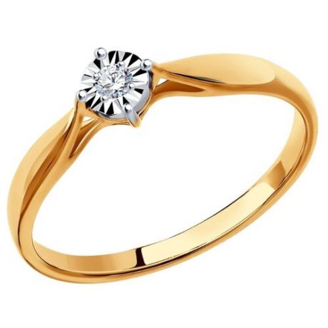 SOKOLOV Помолвочное кольцо из комбинированного золота с бриллиантом 1011492, размер 17