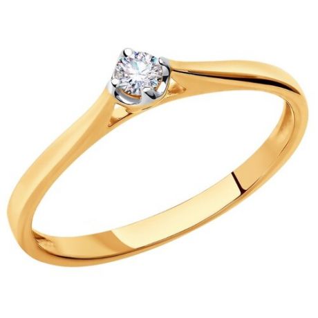 SOKOLOV Помолвочное кольцо из золота с бриллиантом 1011383, размер 15.5