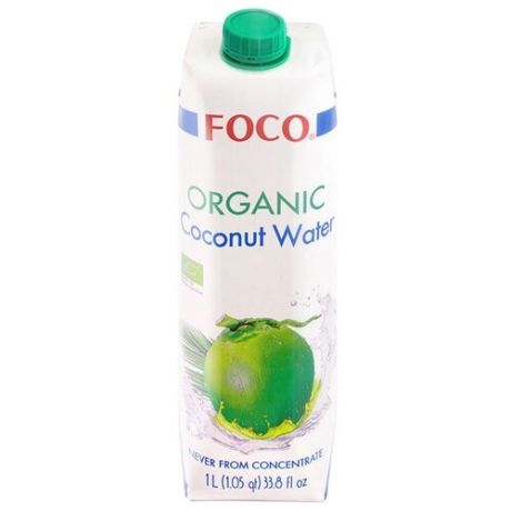 Вода кокосовая FOCO Organic, без сахара, 1 л