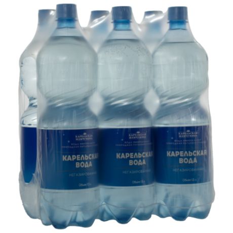 Вода минеральная природная питьевая столовая Карельская вода негазированная, ПЭТ, 6 шт. по 1.5 л