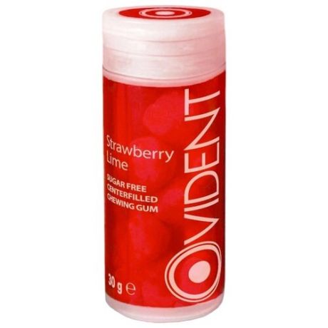 Жевательная резинка Ovident Strawberry Lime с жидким центром, без сахара, 30 г