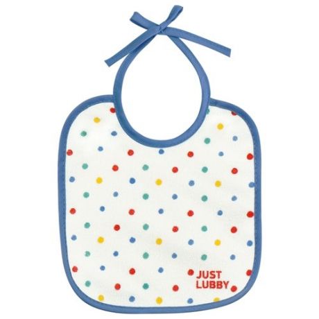 Lubby Фартук нагрудный на завязках "Just LUBBY", 1 шт., расцветка: горошек/белый/синий