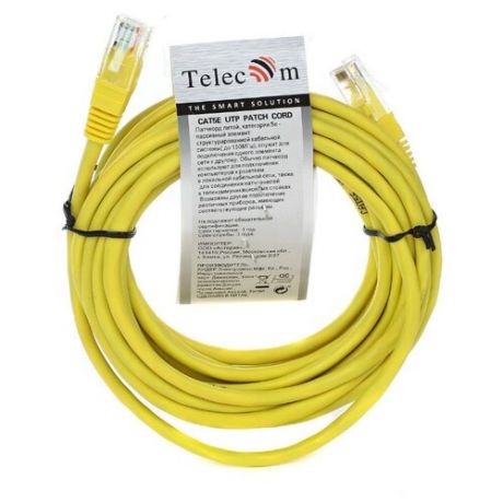 Патч-корд Telecom NA102-Y-1.5M RJ-45 (M) 1.5 м CAT5e желтый