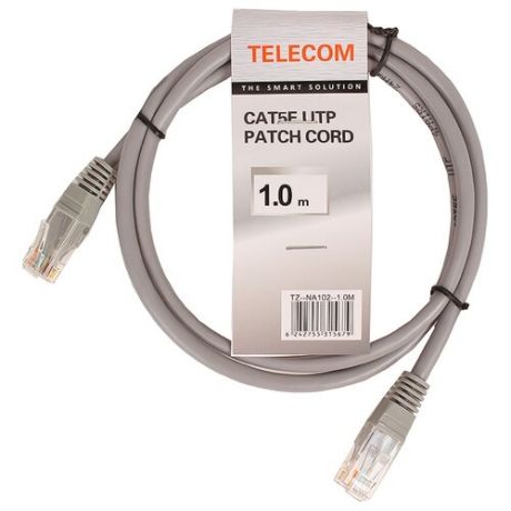 Патч-корд Telecom NA102--1M RJ-45 (M) 1 м CAT5e серый