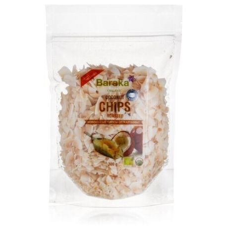 Чипсы Baraka Organic кокосовые обжаренные без сахара, 300 г
