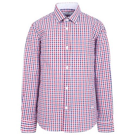 Рубашка Paolo Pecora размер 128, красный/синий/белый