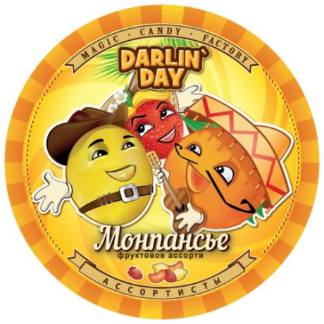 Монпансье DARLIN`DAY Ассортисты со вкусом апельсина, лимона, клубники 90 г