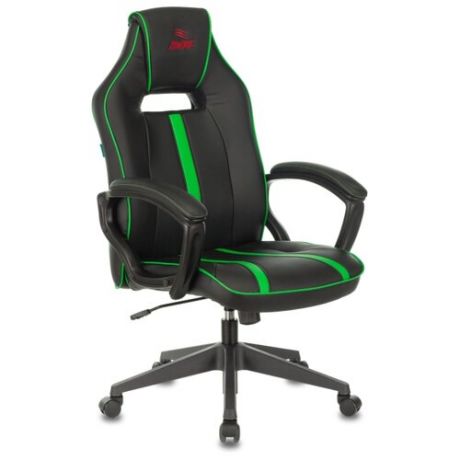Компьютерное кресло Бюрократ VIKING ZOMBIE A3 игровое, обивка: искусственная кожа, цвет: черный/зеленый