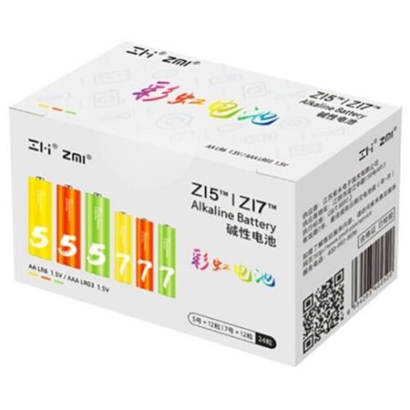 Батарейка Xiaomi Комплект Rainbow 5 AA + Rainbow 7 AAA 24 шт картон