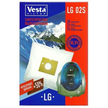 Vesta filter Синтетические пылесборники LG 02S 4 шт.