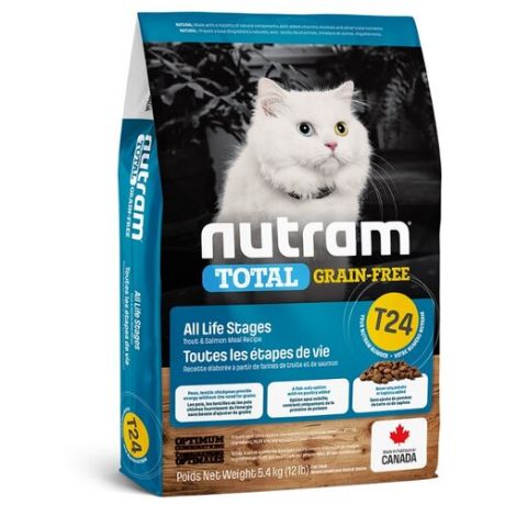 Корм для кошек Nutram беззерновой, с лососем, с форелью 5.4 кг