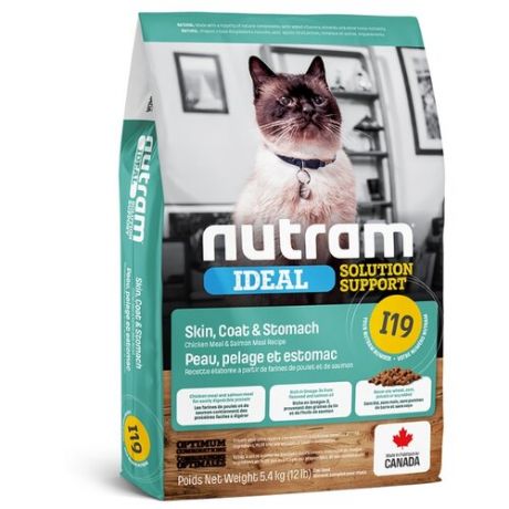 Корм для кошек Nutram при проблемах с ЖКТ, с лососем, с курицей 5.4 кг