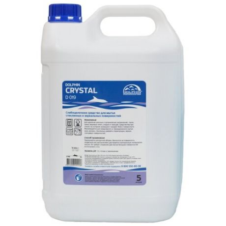 Жидкость Dolphin Crystal D 019 для мытья стеклянных и зеркальных поверхностей 5000 мл