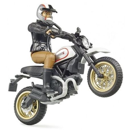 Мотоцикл Bruder Scrambler Ducati Desert Sled с мотоциклистом (63-051) 1:16 14.5 см черный