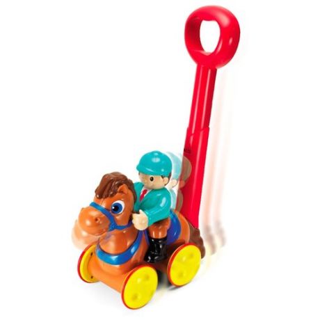 Каталка-игрушка Keenway Жокей на лошадке (32653) со звуковыми эффектами коричневый