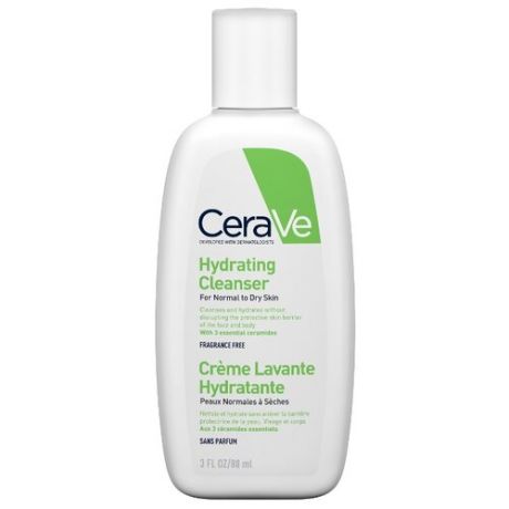 CeraVe крем-гель увлажняющий очищающий для нормальной и сухой кожи лица и тела, 88 мл