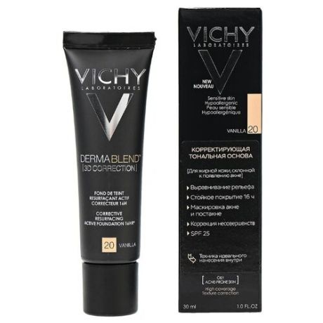 Vichy Тональный крем Dermablend 3D Correction, 30 мл, оттенок: 20 vanilla