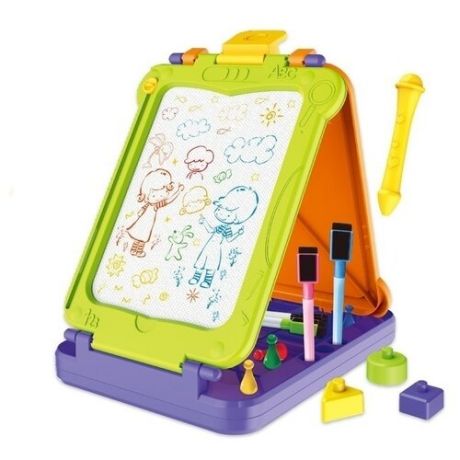 Доска для рисования детская BOWA 3 в 1 (8268) фиолетовый/зеленый/оранжевый