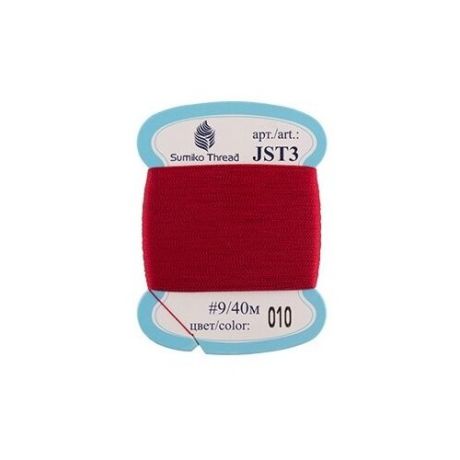 Нитки для вышивания Sumiko Thread для вышивания JST3 #9 40 м №010 т.красный