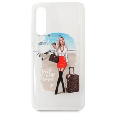 Чехол Pastila Lovely для Xiaomi Mi 9, Mi 9 Lite девушка с чемоданом