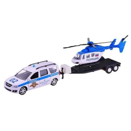 Набор техники Autotime (Autogrand) Lada Largus с вертолетом полиция (49520) 1:38 белый/синий