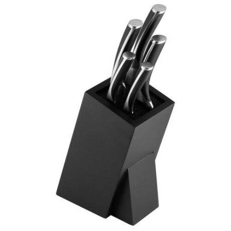 Набор CS-Kochsysteme Lychen 5 ножей с подставкой серебристый/черный