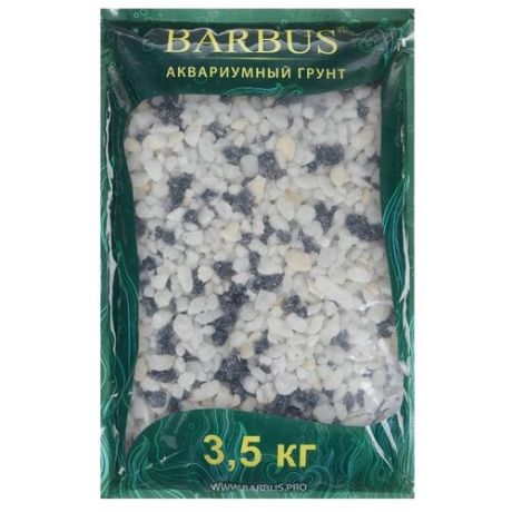 Грунт BARBUS Микс Gravel 027, 3.5 кг белый/черный