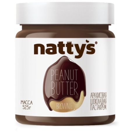 Nattys Паста арахисовая Brownie с шоколадом 525 г