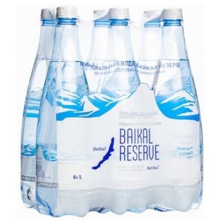Вода минеральная BAIKAL RESERVE газированная, ПЭТ, 6 шт. по 1 л