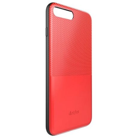 Чехол Dotfes G02 Carbon Fiber Card Case для Apple iPhone 7 Plus/iPhone 8 Plus красный