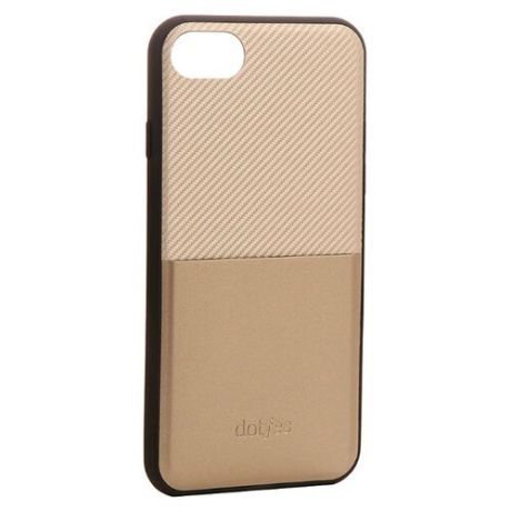 Чехол Dotfes G02 Carbon Fiber Card Case для Apple iPhone 7/iPhone 8 золотой